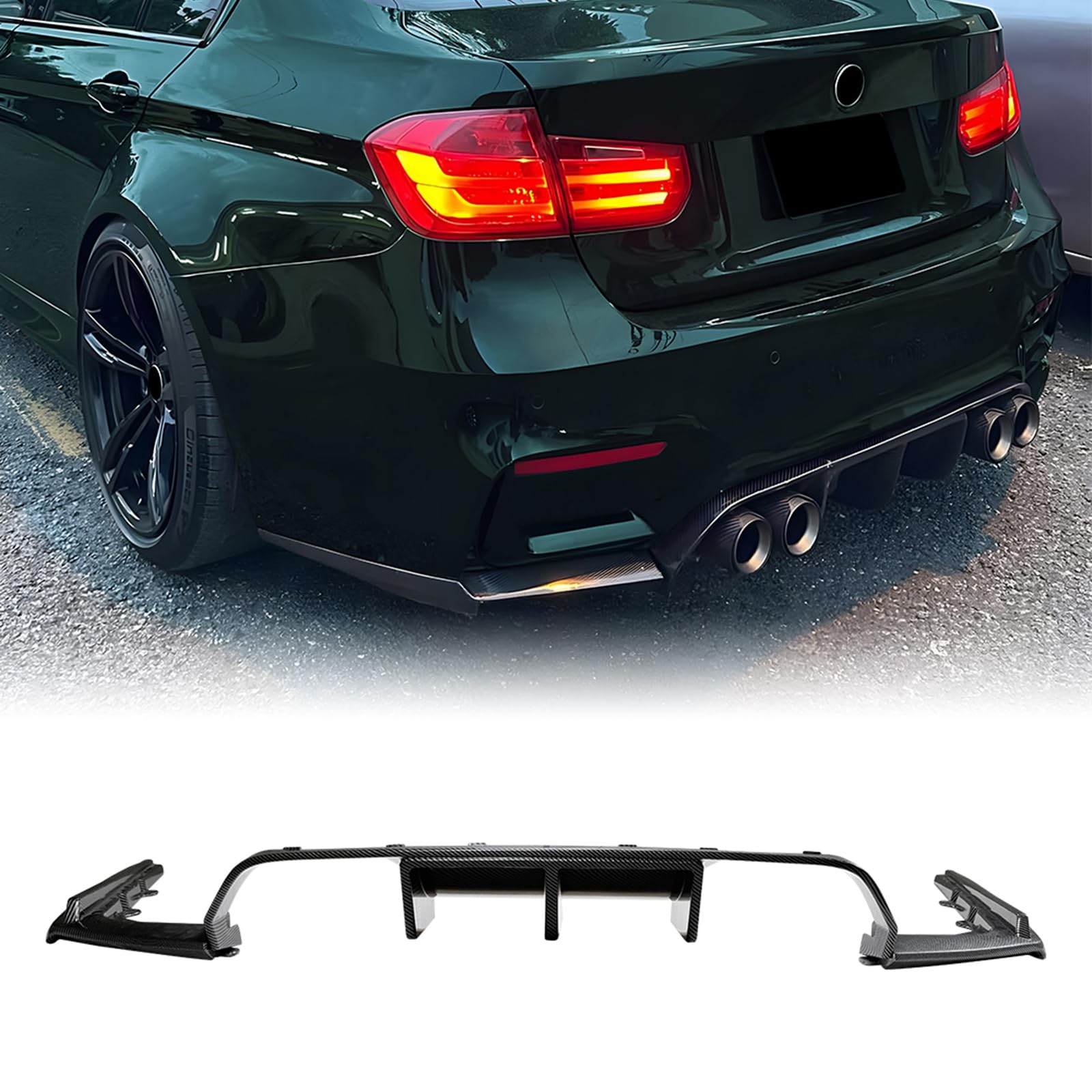 Rear Bumper Diffuser Lip for BMW M3 M4 F80 F81 F82 F83 2014-2019