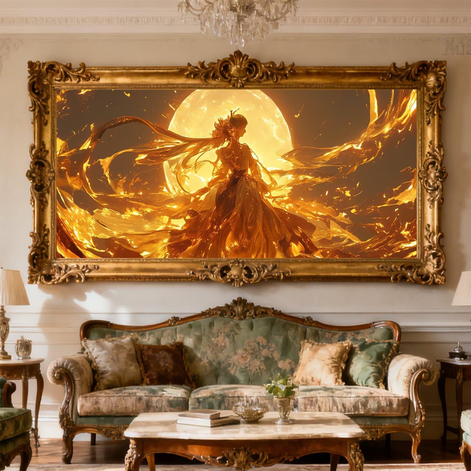 Malowanie diamentami Moon Malarstwo diamentowe Kompletny zestaw 190 x 80 cm Diamentowe malowanie dla dziewczynek Maluj według numerów, DIY Diamenty Kryształ Sztuka Mozaika DIY Malarstwo dla dorosłych