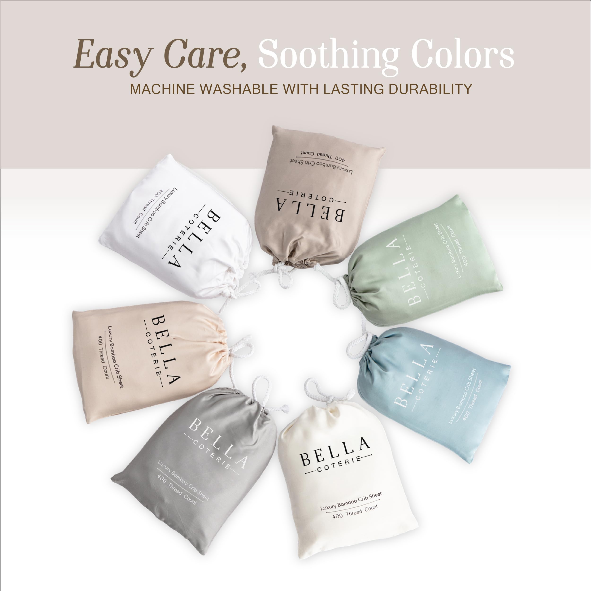 Bella Coterie - Lenzuolo di lusso per culla in bambù, coltivato biologicamente, ultra morbido, rinfrescante per un sonno migliore, lenzuolo con angoli profondi per culla e materasso per bambini,