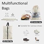 U+U 5 Set Packing Cubes for Travel Essentials Ultralight Luggage Packing Organizers with Laundry Bag and Shoe Bag for Vacation, Business Trip and Camping (Polka Dot, 5 Set)