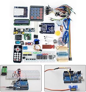 Für Arduino R3 mit Tutorial, Elektronik-Lernset mit Breadboard Power Modul, Sensor, LCD1602 Display und für RFID-Lesegerät für DIY Schaltkreisprojekte