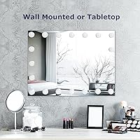 Vista 4 de Espejo de maquillaje con luces, aumento de 10X, espejo de tocador iluminado Hollywood con 20 bombillas LED regulables, 3 modos de color, control