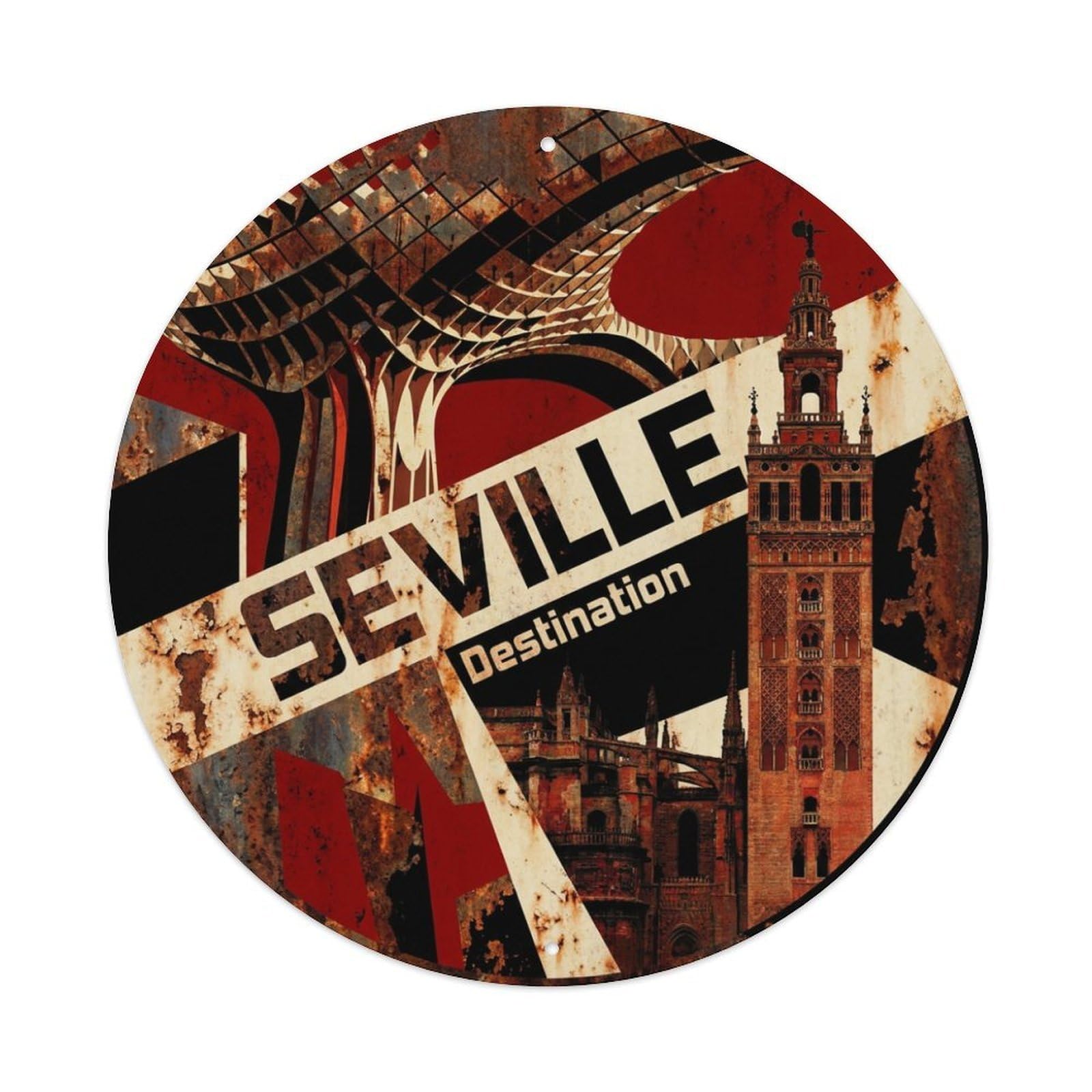 Metal Tin Sign Spain Seville Vintage Travel