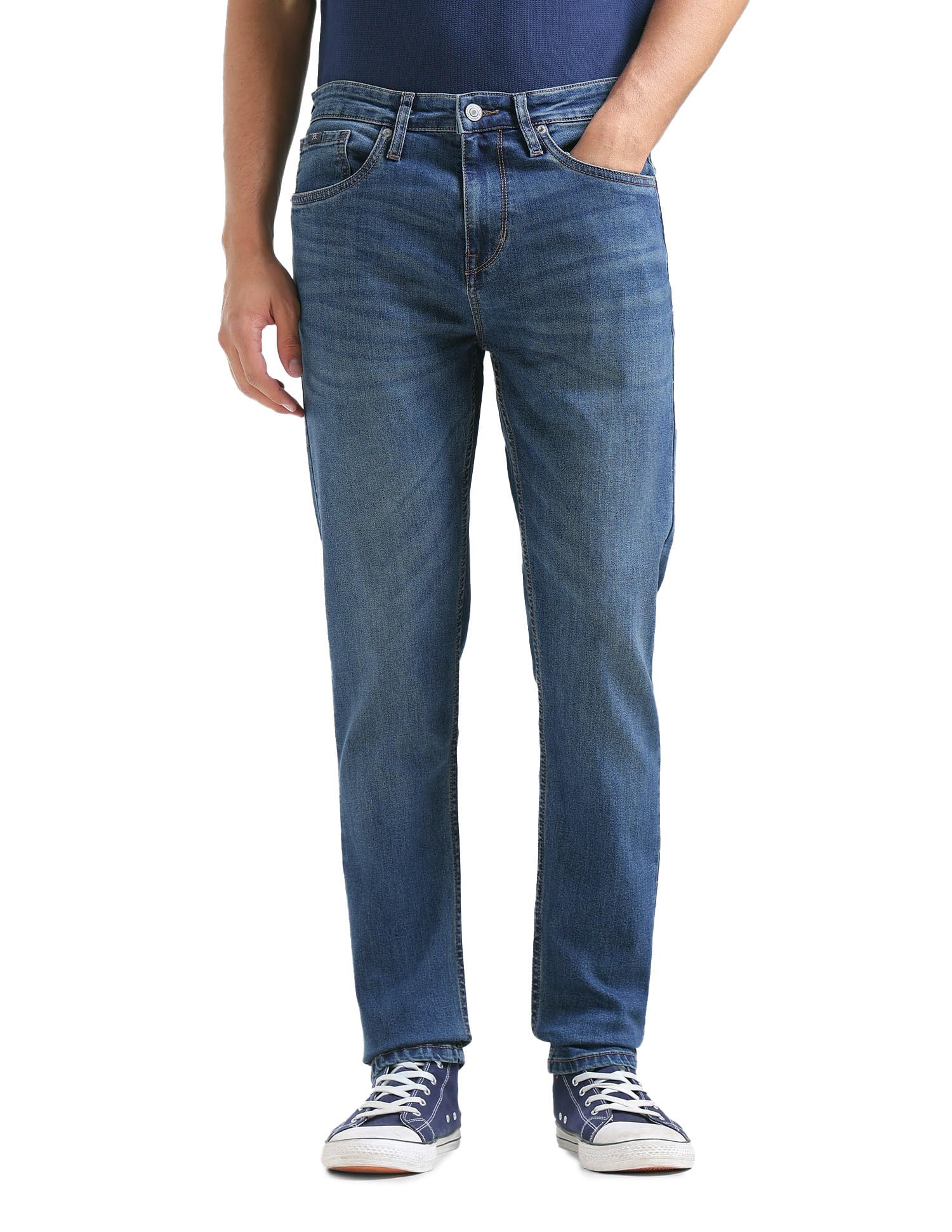 flying machine Men's Slim Tapered Fit Jeans| Solid | Mid Rise | Stretchable | Jeans for Man-picture-24