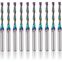 10 Pcs Up-Cut CNC Router Bit 1/8 inch Shank, 2mm Dia.