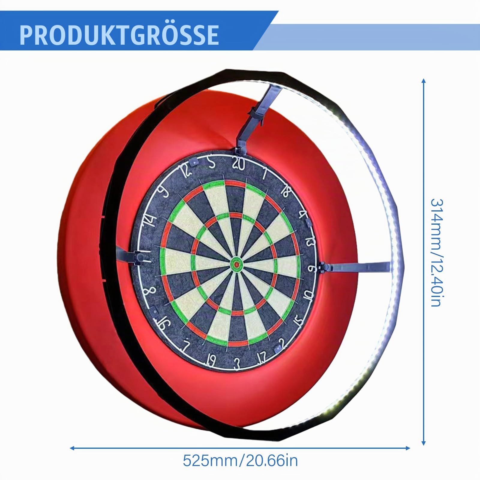 Dartboard Lighting System, Dart Beleuchtung, LED Dartscheibe Surround Ring Light, Dartboard Beleuchtung, Professionell Dartscheiben LED Beleuchtungssystem für Dartscheiben Turniere und Training