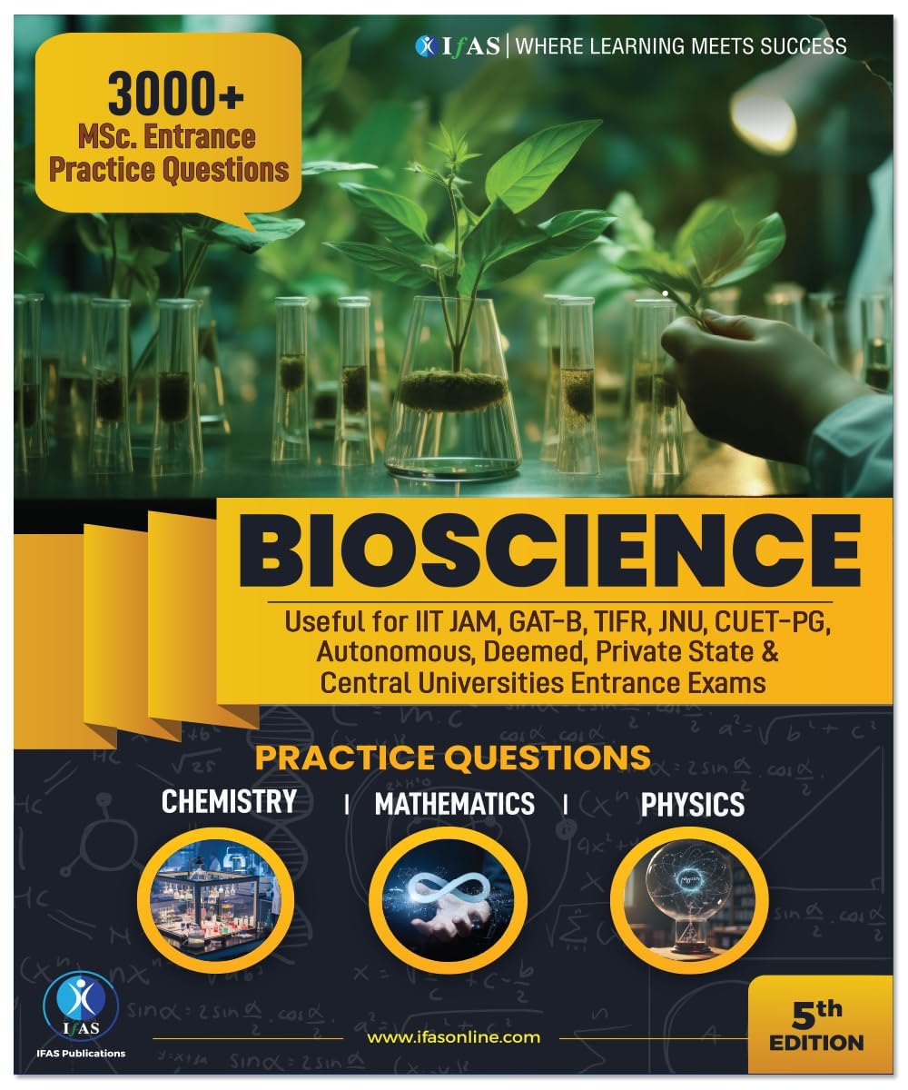 IIT JAM Biotechnology Books | Bioscience Practice Question Bank (PCM) | 3000+ Topic Wise Sorted Previous Year Questions | Useful For IIT JAM, GAT B, TIFR, CUET PG & MSc Entrance Exam | IFAS