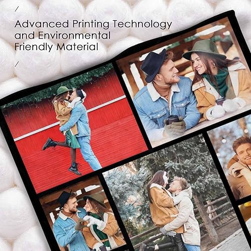 Miniatura 5 de Manta personalizada para mujeres y hombres, manta personalizada para boda, aniversario, San Valentín, manta personalizada con 7 fotos, manta de