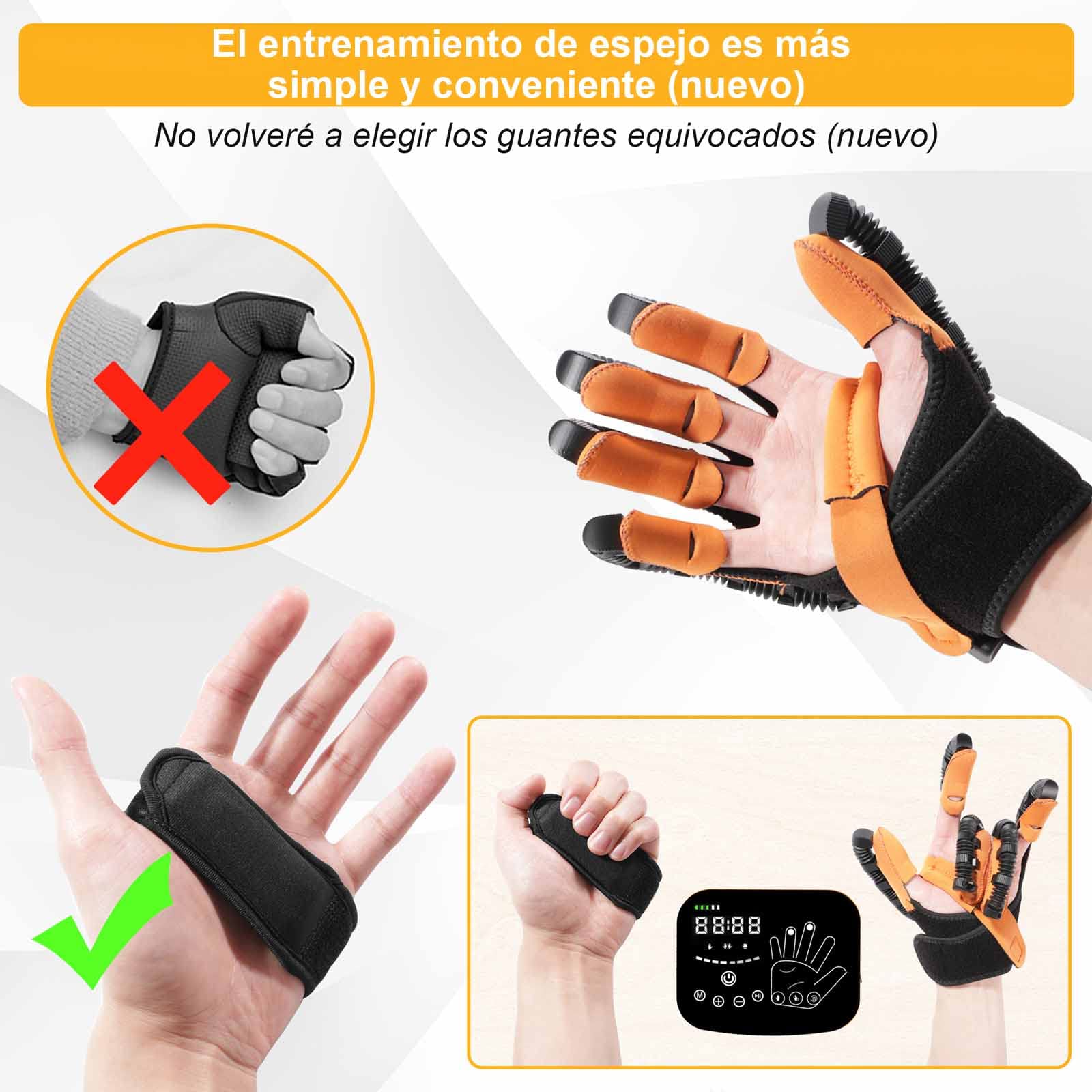 Versión actualizada - guantes de rehabilitación robot, guantes de rehabilitación, artritis, equipos de rehabilitación de hemiplejia y apoplejía, guantes robot