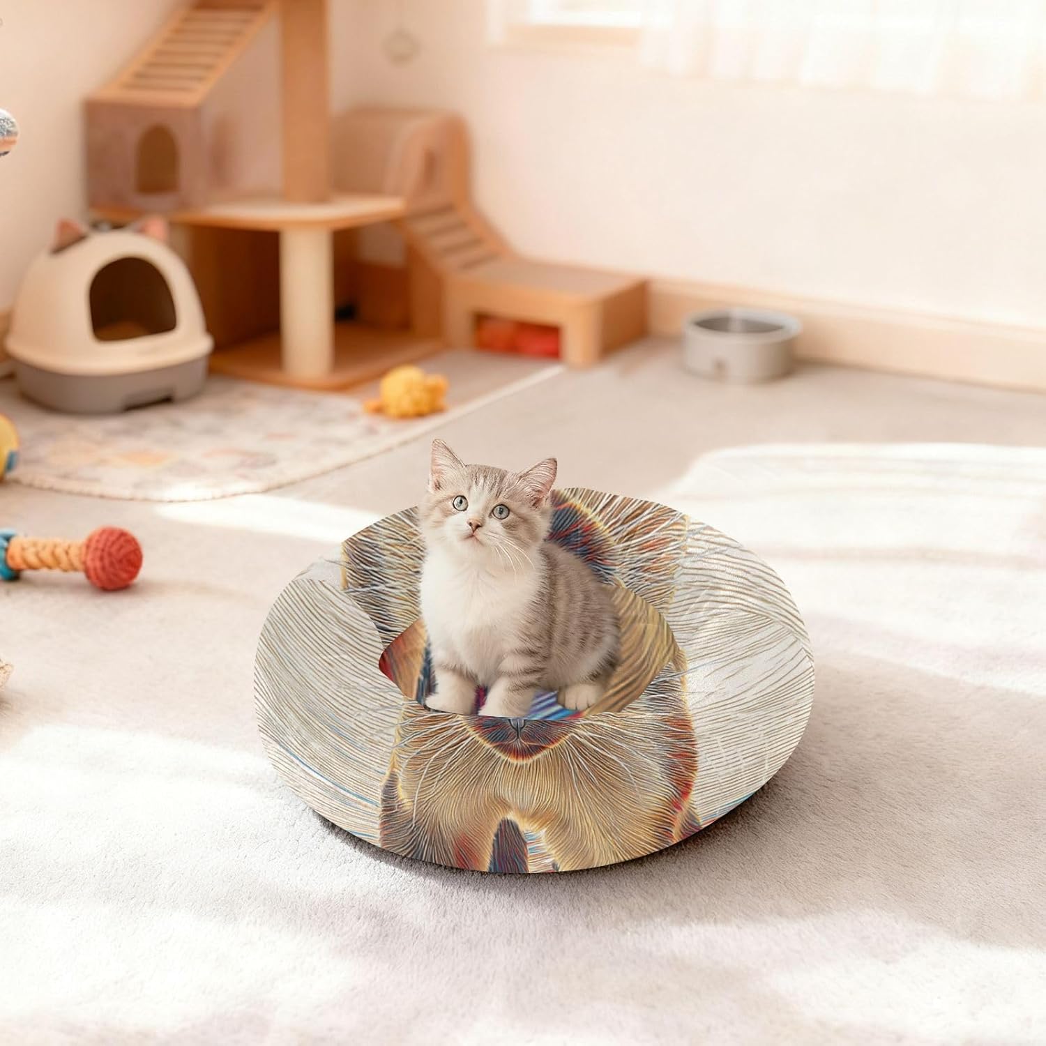 Siamese Cat 3D Pet Dog Beds Removable & Washable Dog Pillow Bed for Medium Size Pets Supplies S