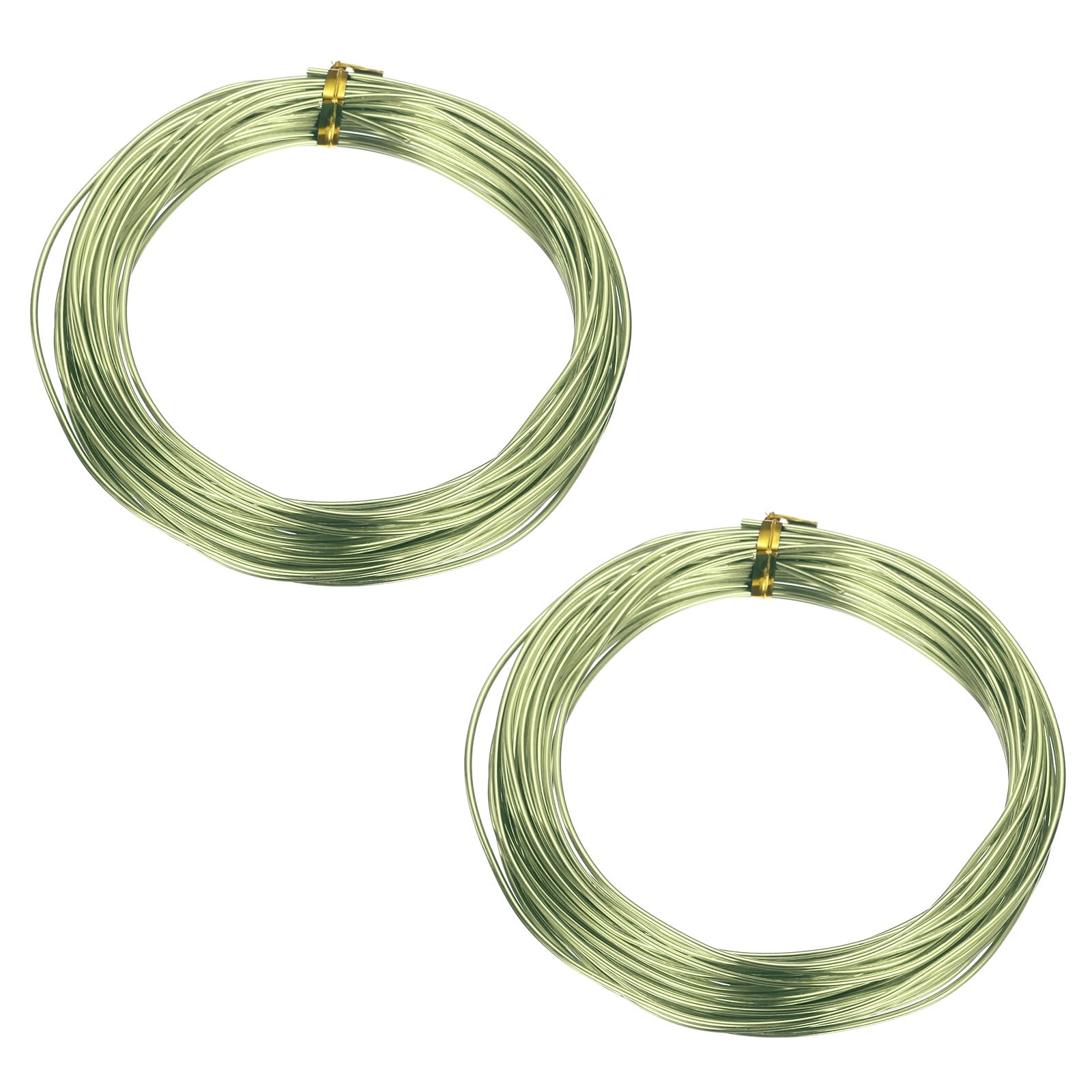 sourcing map 2 Roll Bonsai Wire 1.5mm Each Roll 32.8ft (10m) Anodized Aluminum Bonsai Wire for Gardening Tree Branch Fixing DIY Crafting, Green