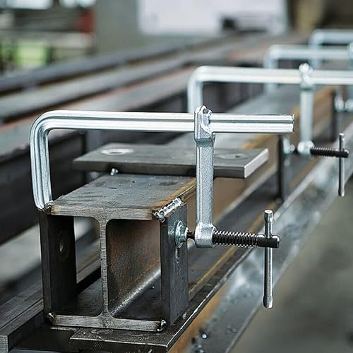 Miniatura 7 de Paquete de 2 abrazaderas F de 12 pulgadas, abrazadera de barra ajustable, abrazaderas de barra de acero resistentes para carpintería, soldadura,