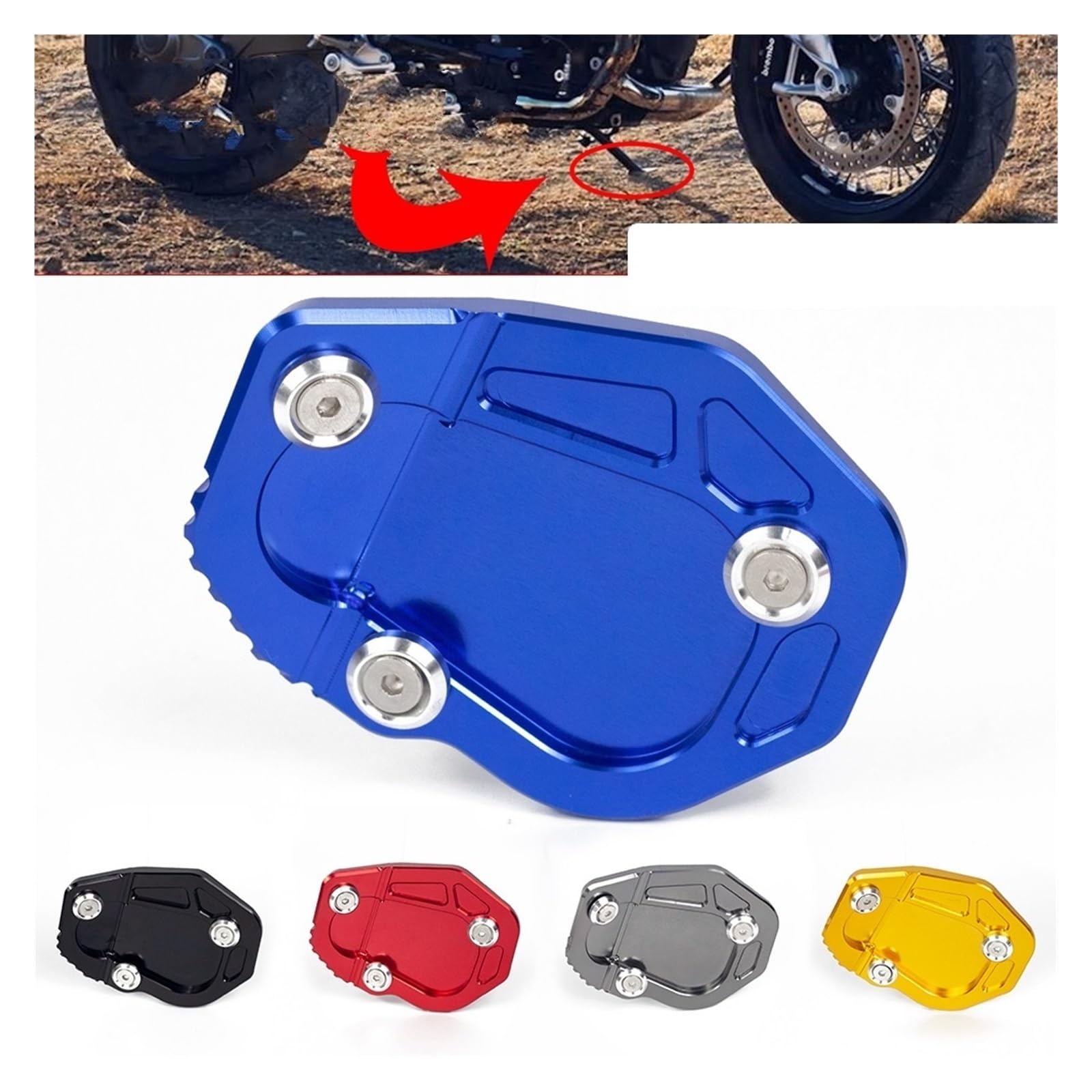 Piastra Di Ingrandimento Cavalletto Laterale Cavalletto Ingrandisci Il Cuscinetto Di Estensione Per BMW RnineT 2017- R NineT/5/Pure Per Racer Per Scrambler Per Urban G/S Moto cavalletto laterale ( Col