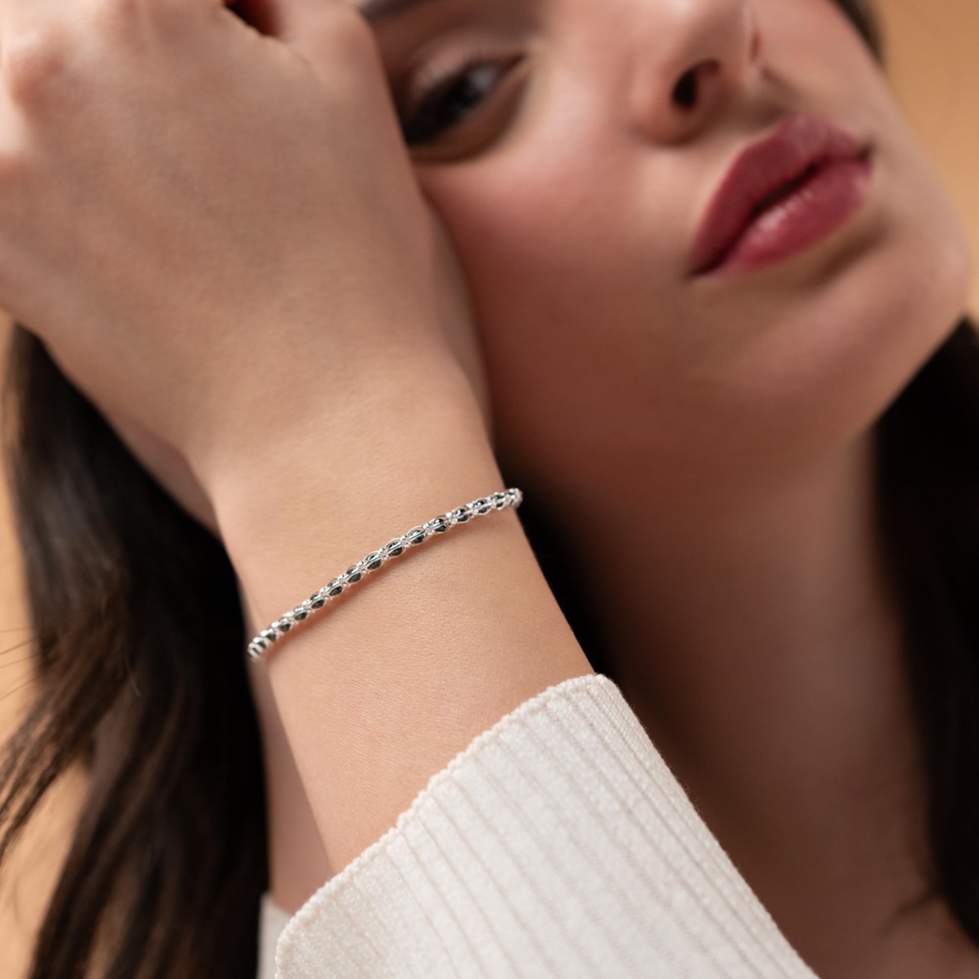 QUADRI - Armband Damen und Herren Silber 925 - mit Zirkonia - Made in Italy