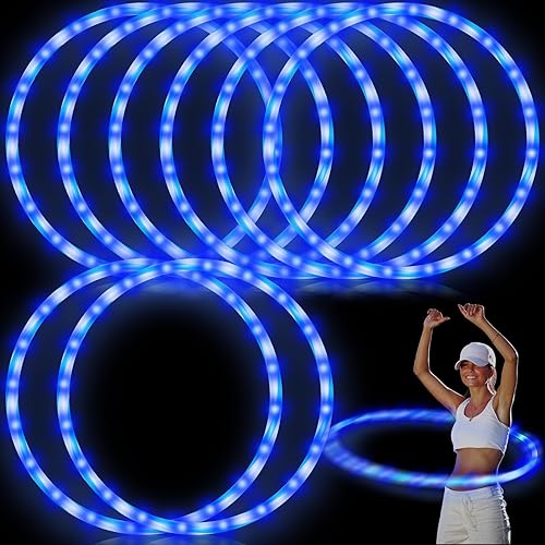 Paquete de 8 aros de luz LED de 36 pulgadas para niños, adultos, niños, accesorios de festival, luces LED brillantes, aro de ejercicio para cambiar,
