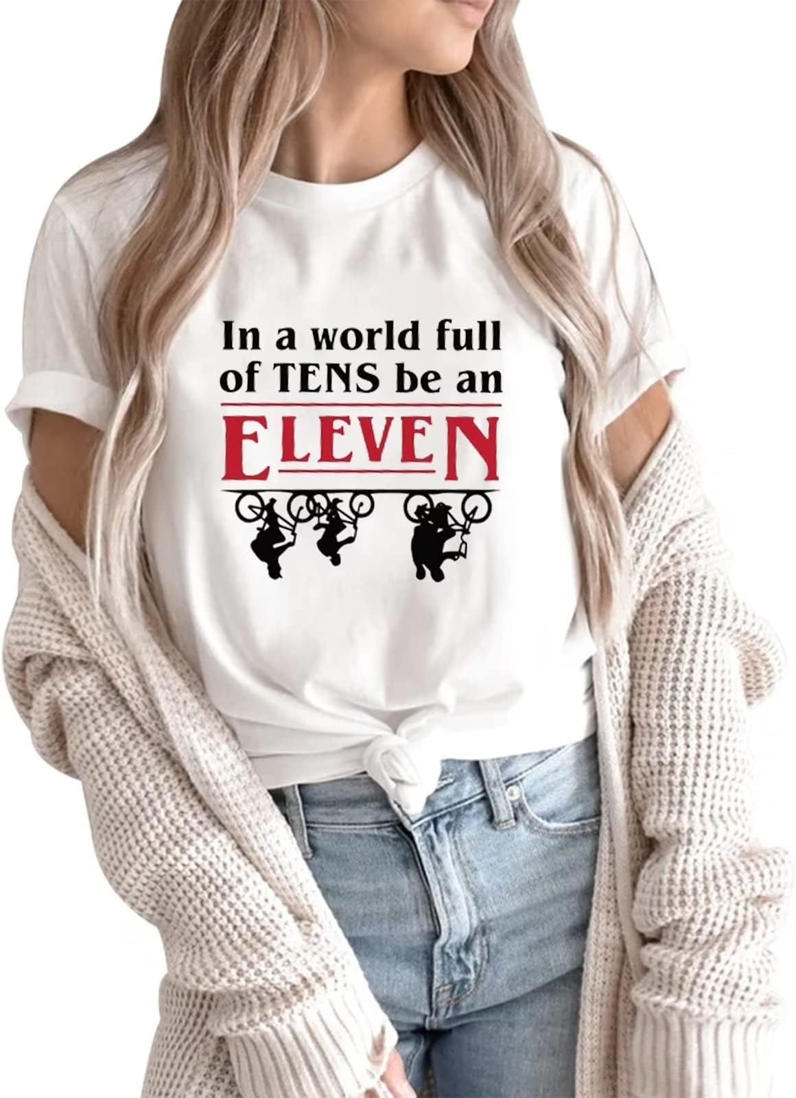 IVYRISE Women in A World Full of Tens Be an Eleven Shirt Vintage 90s Graphic Tees Funny 1983 Shirts