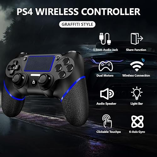 Miniatura 2 de Upgraded Wireless Controller for Ps4 Gamepad Compatible with Ps4/Pro/Slim/Windows PC,Joystick for PS4 with Touchpad/Stereo Headphone Jack/Six-axis