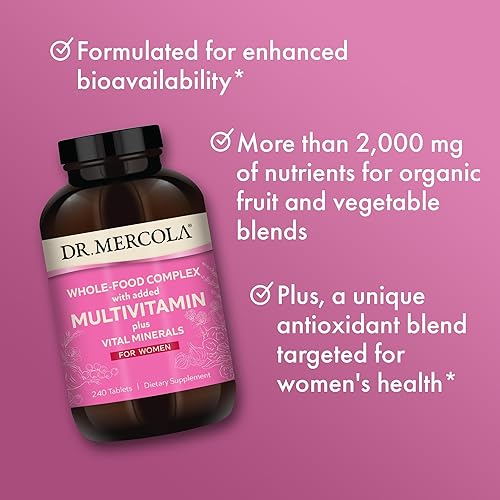 Miniatura 4 de Dr. Mercola Whole-Food Complex for Women - with Added Multivitamin Plus Vital Minerals - Supports Energy & Cellular Health - Non-GMO, Gluten-Free &