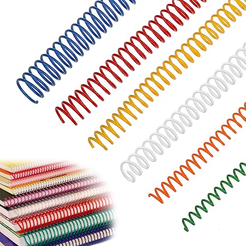 Paquete de 150 bobinas de encuadernación en espiral, kit de bobinas de encuadernación de plástico de paso 41, 6 bobinas de encuadernación en espiral