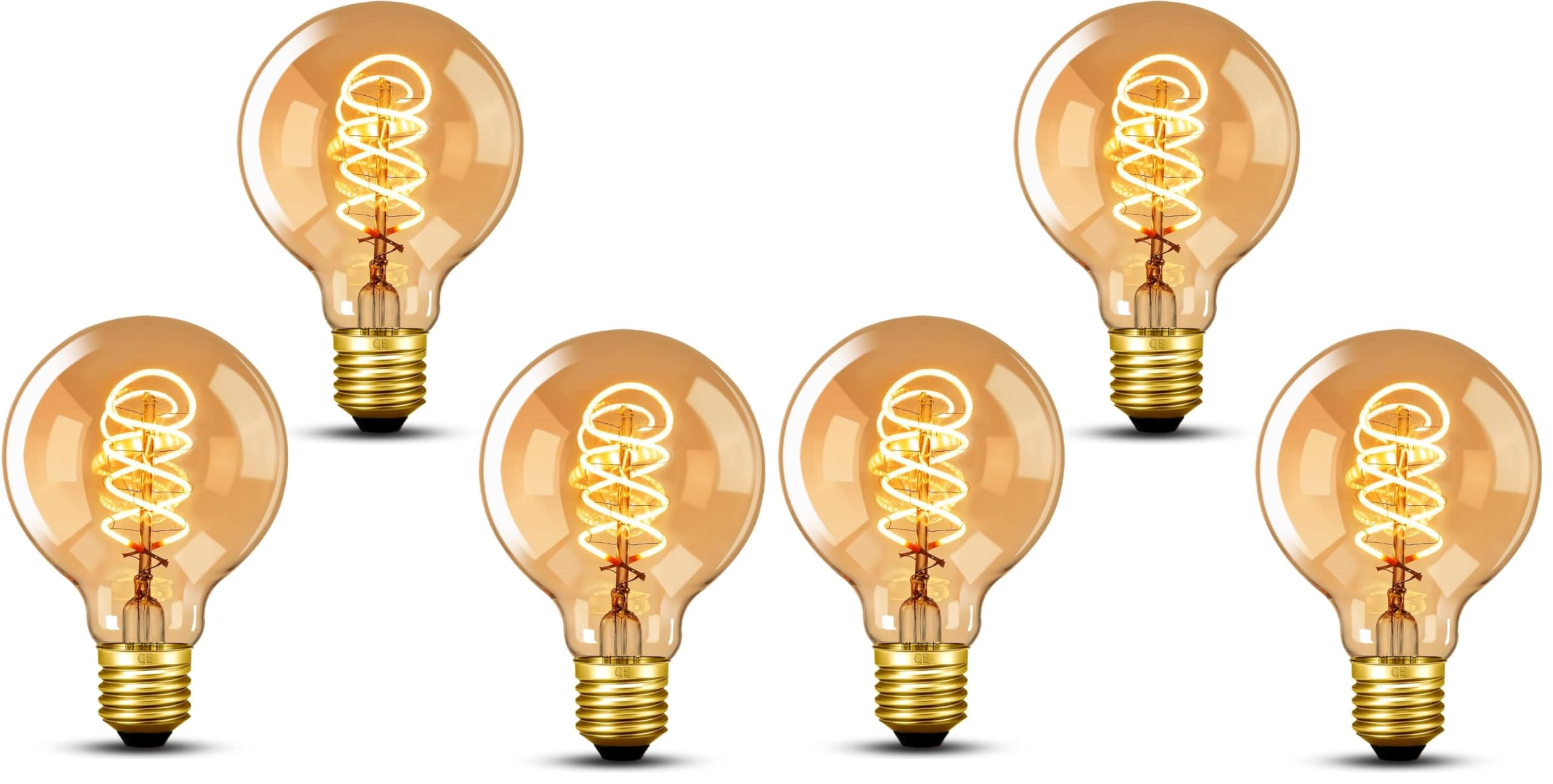 NUODIFAN Edison Vintage Glühbirne E27, Dimmbar Led Retro 5W LED Lampe Warmweiß 2700K Led Leuchtmittel Glühbirne E27 Ideal für Nostalgie und Retro Beleuchtung im Haus Café Bar 3 Stück (Packung mit 2)