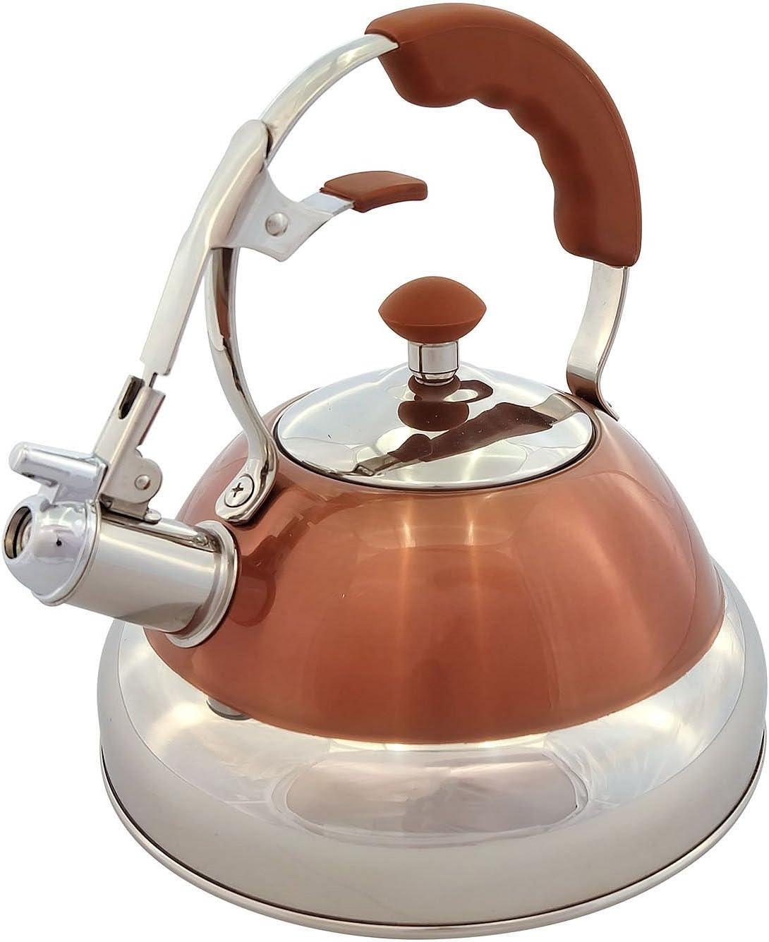 modern glass electric kettle glowing blue LED on kitchen counter