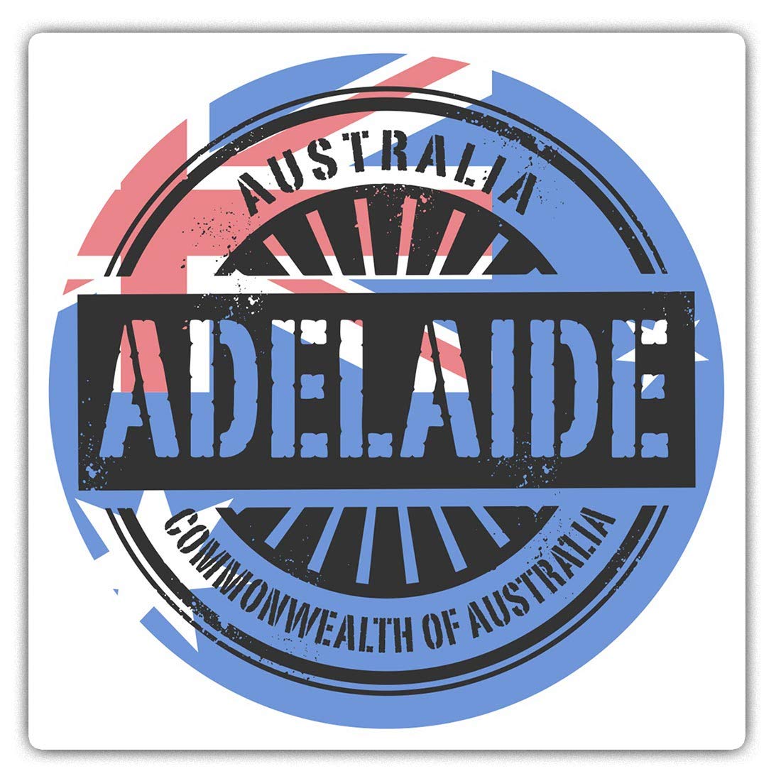 Destination Vinyl Ltd Multi 2 X 7.5Cm Square Vinyl Stickers - Adelaide Australia Australian Flag Decals 6116