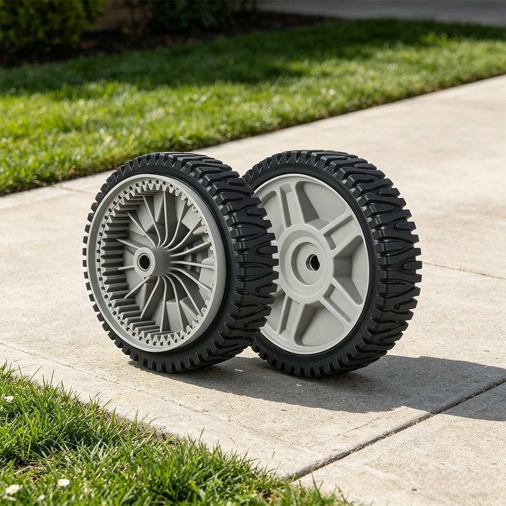 Rueda de 8 pulgadas para cortacésped de plástico negro para Craftsman 5 cortacéspedes de repuesto resistentes para una conducción suave, fácil montaje, 1 pieza