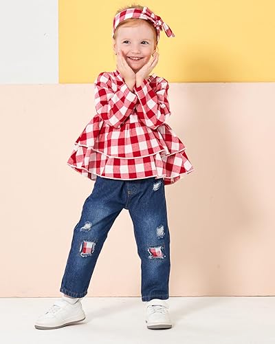 Miniatura 4 de Renotemy Baby Girl Clothes Toddler Girl Clothes Outfits Infant Clothing Floral Pants Set Cute Clothes Set for Girls