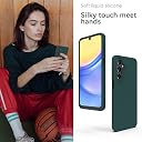 YATWIN Silicone Back Case for Samsung Galaxy A15, Soft-Touch Phone Back Cover for Samsung Galaxy A15 - Dark Green gallery image
