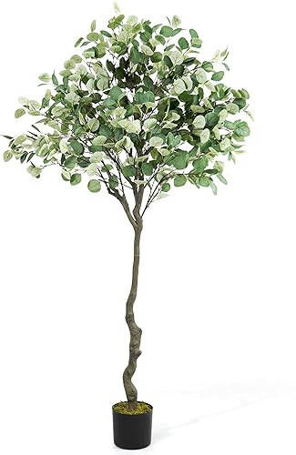Miniatura 10 de CAPHAUS Árbol de eucalipto artificial de 5 pies y 60 pulgadas, plantas artificiales naturales grandes para interiores y exteriores, decoración del