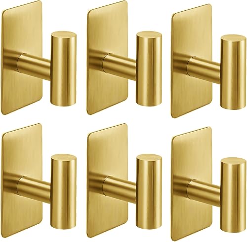 Miniatura 11 de Nolimas Ganchos adhesivos para toallas, ganchos de pared resistentes, ganchos para toallas para baño, acero inoxidable SUS304, impermeables, ganchos