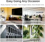 Baomain 100-Pack Plastic Cable Ties, 4.5 mm x 8 inch Self-Locking Nylon Ties for Cable Management, Grey 5x200
