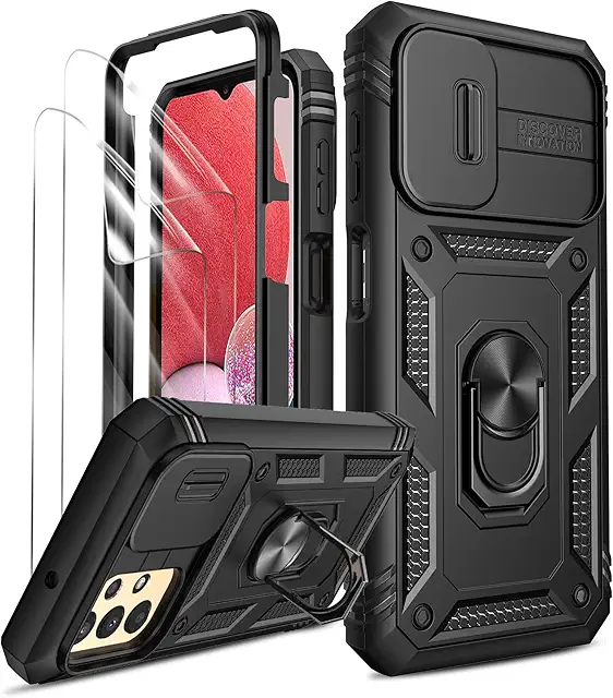 Coque Samsung A13 4G - Protection Antichoc avec 2 Films Écran HD - Noir