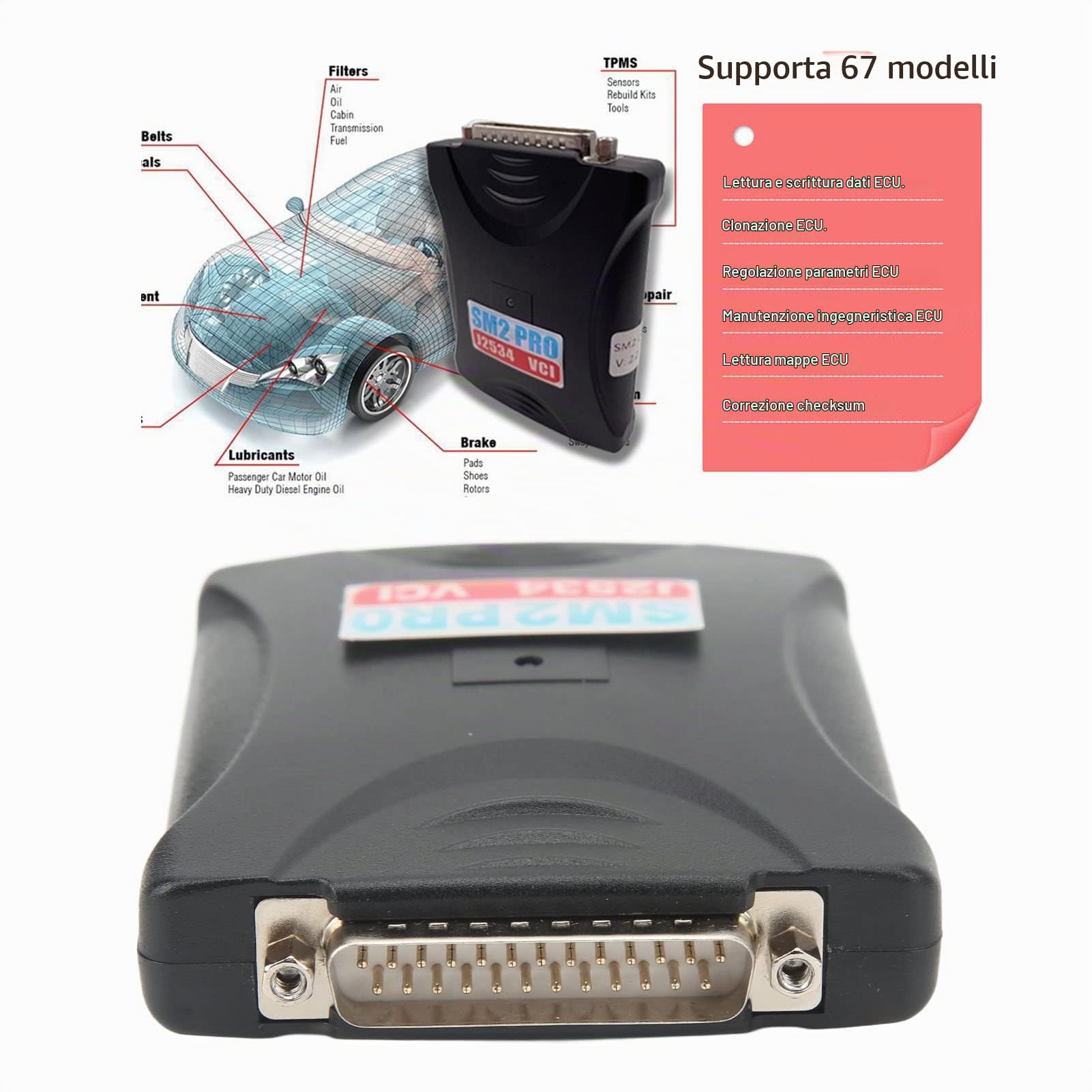 Strumento di Programmazione ECU 100-240 V Strumento Diagnostico per Auto per J2534 VCI (Spina UE)