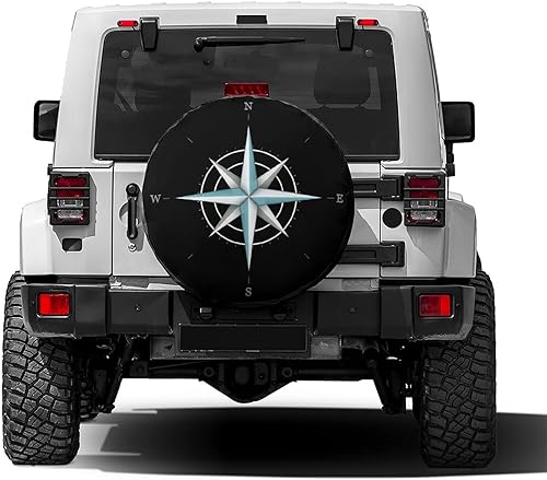 Miniatura 2 de Foruidea Brújula - Cubierta de neumático de repuesto con símbolo de rosa de viento antiguo, para remolque, RV, SUV y muchos vehículos, 18 pulgadas