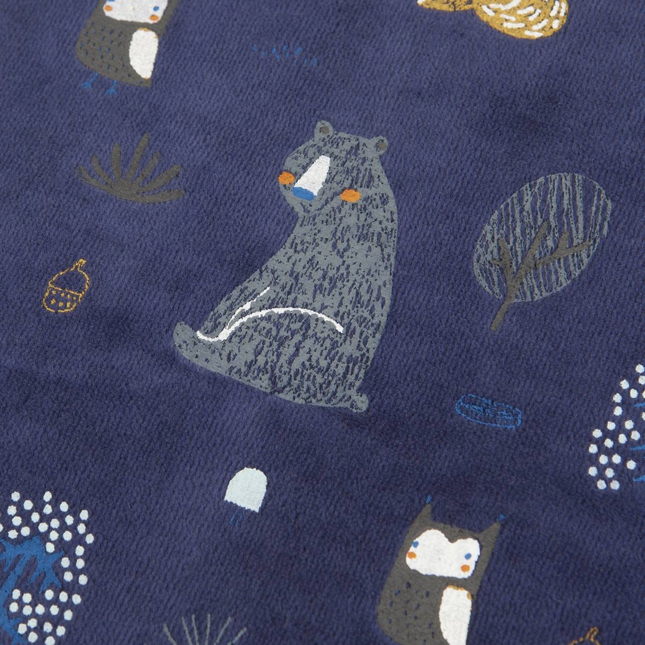 Manta para bebé de chenilla estampada 80 x 80 cm Azul Amigos del Bosque