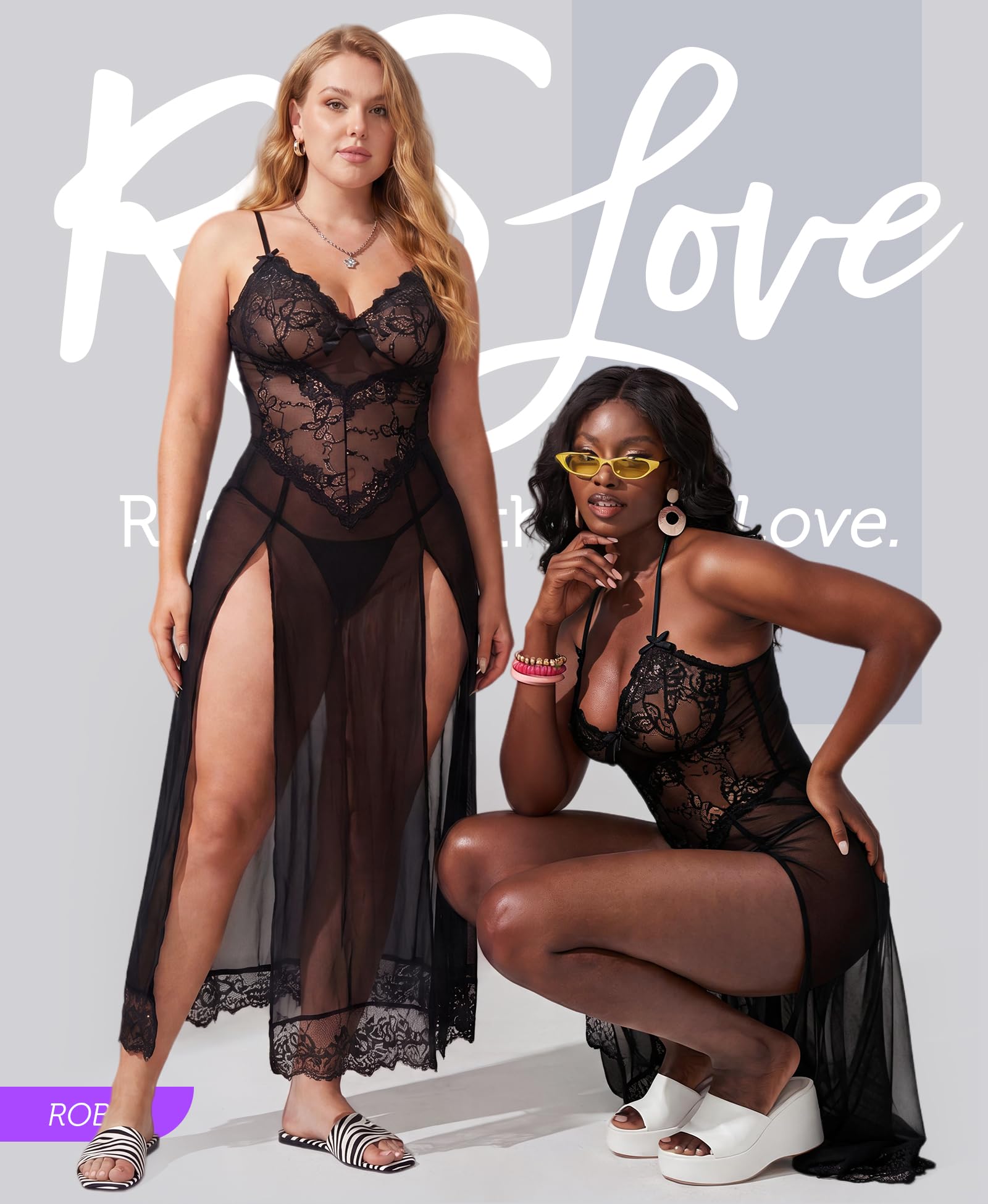 RSLOVE Lingerie Sexy Nuisette Femme Robe Vêtements de Nuit