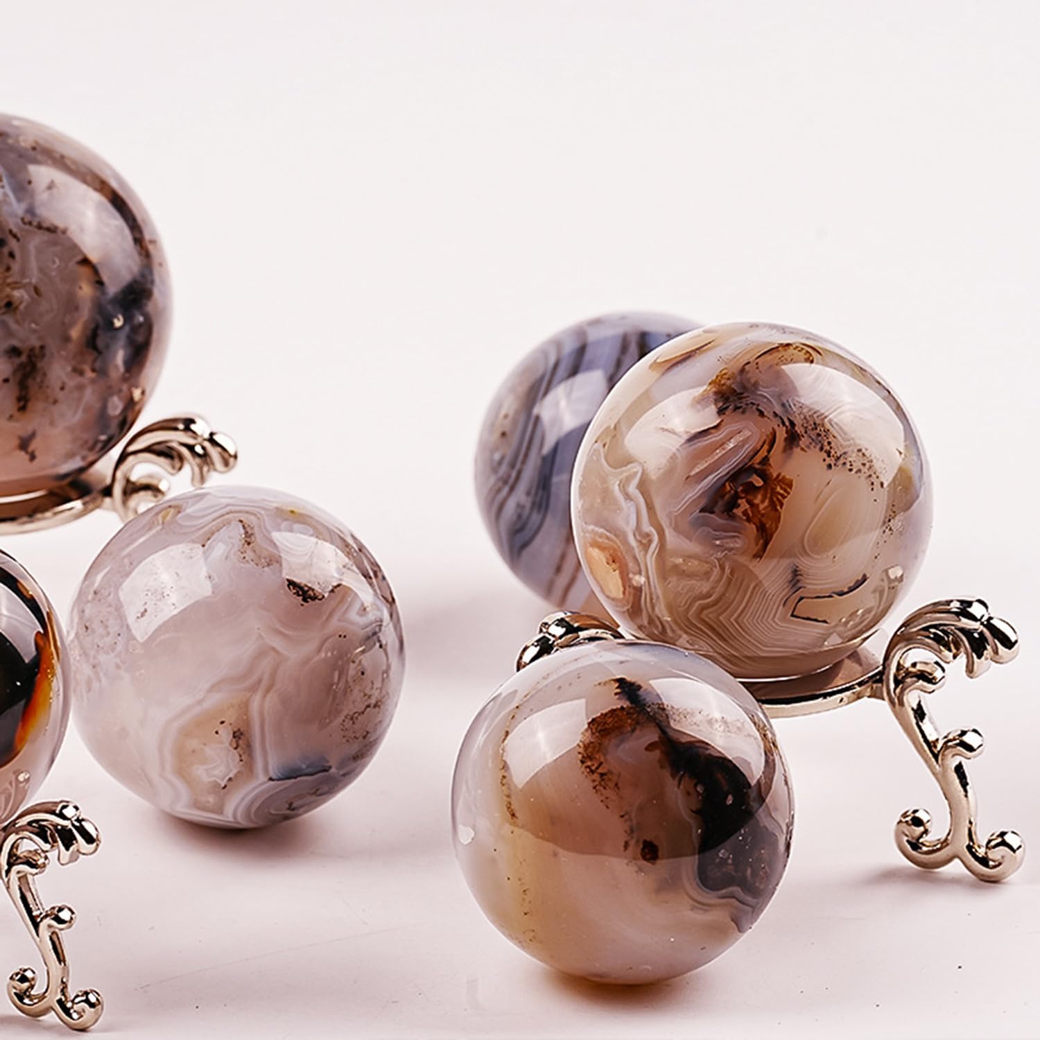 Natürliche Achat-Edelsteinkugel, Ozean-Chalcedon-Kristallkugel-Ornament