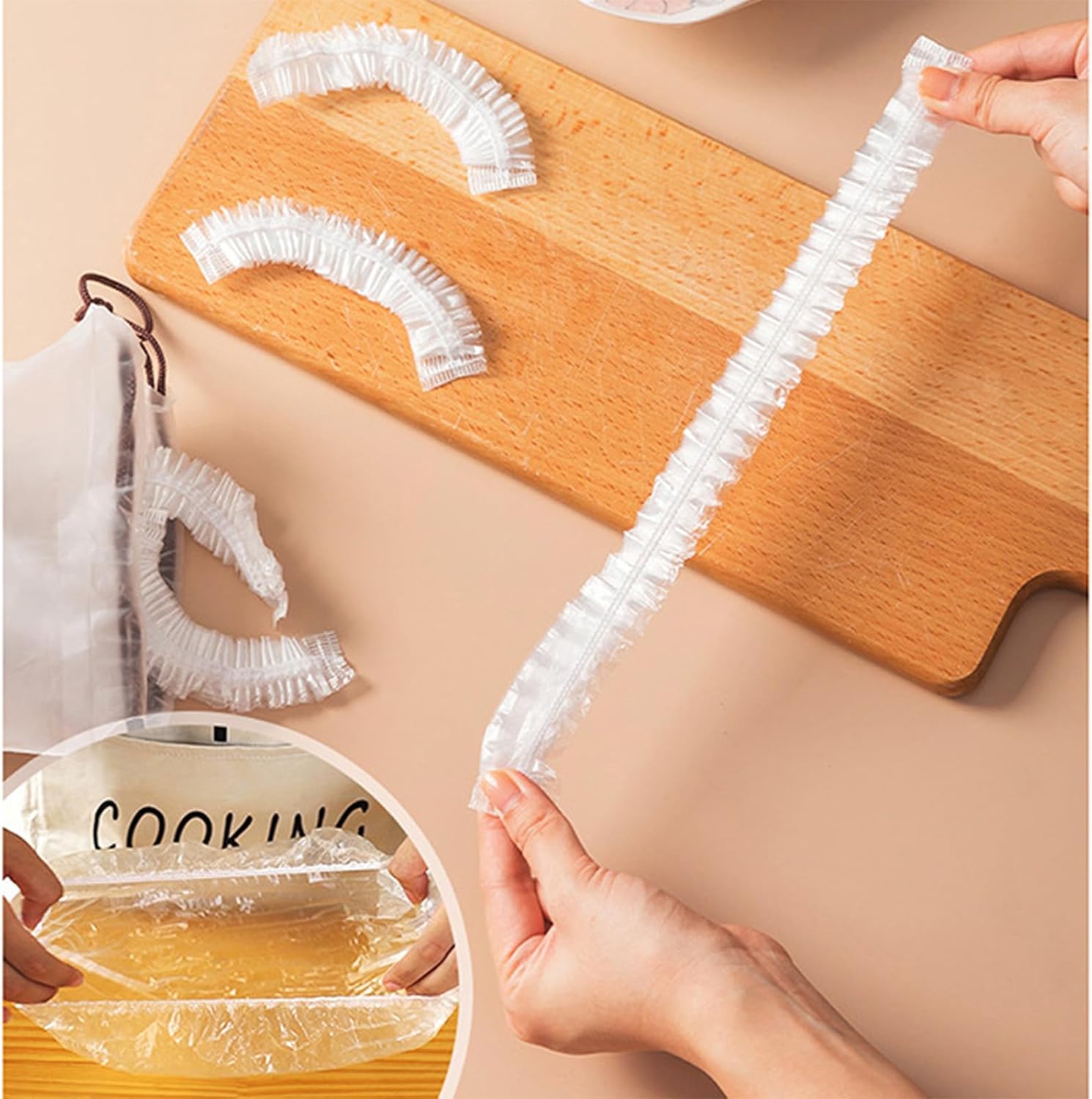 Reble Elastic Food Covers - Universal Stretchable Clear Adjustable