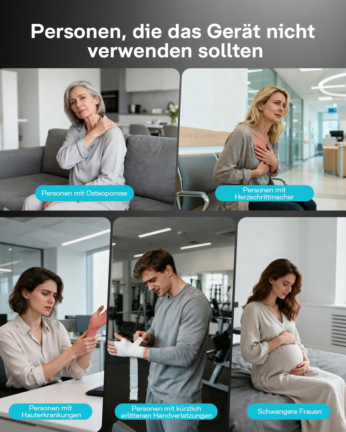 ALLJOY Handmassagegerät Touchscreen Shiatsu Wärme Kompression Arthritis
