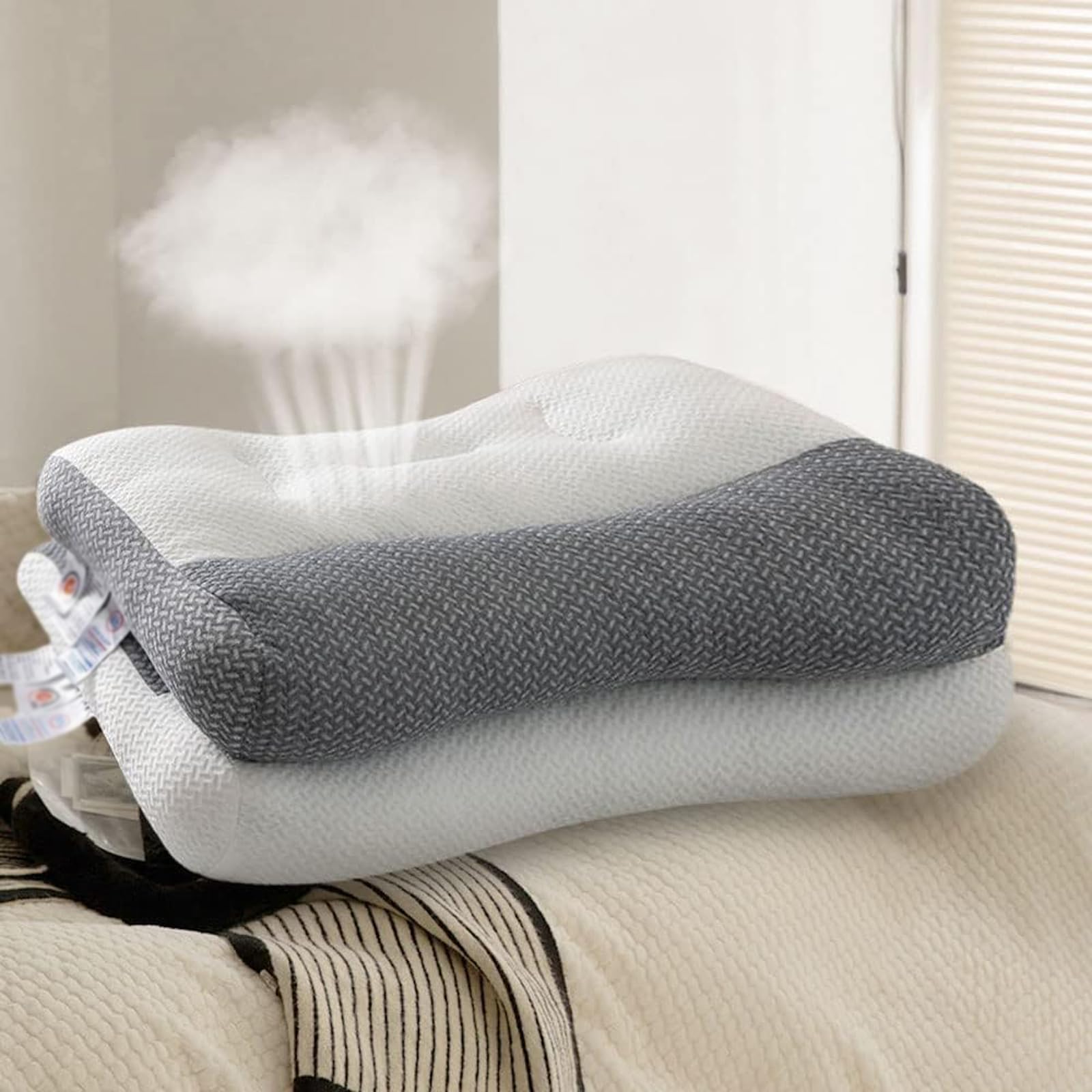 Restiva Oreiller Restiva pour l'apnée du sommeil, oreiller orthopédique de traction du cou, oreiller ergonomique Restiva, oreiller de nuque Restivaco, oreiller orthopédique de sommeil profond