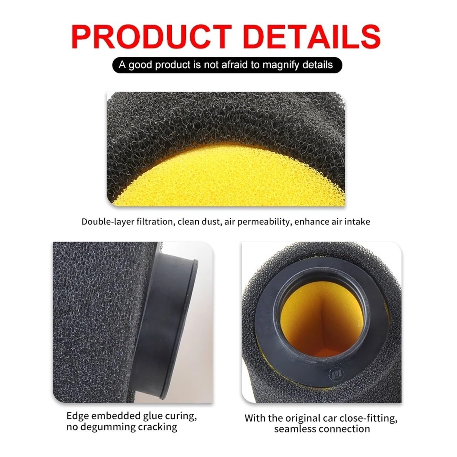 Filtro aria motocicletta Pulitore In Spugna Per Filtro Aria In Schiuma 35mm 45mm 49mm Accessori Moto Per Scooter Ciclomotori Aspirazione Moto