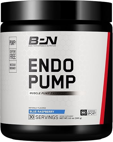 Bare Performance Nutrition Endo Pump - Potenciador de bomba muscular, L-citrulina, nitrato de betaína NO3-T y tripéptidos de caseína hidrolizados
