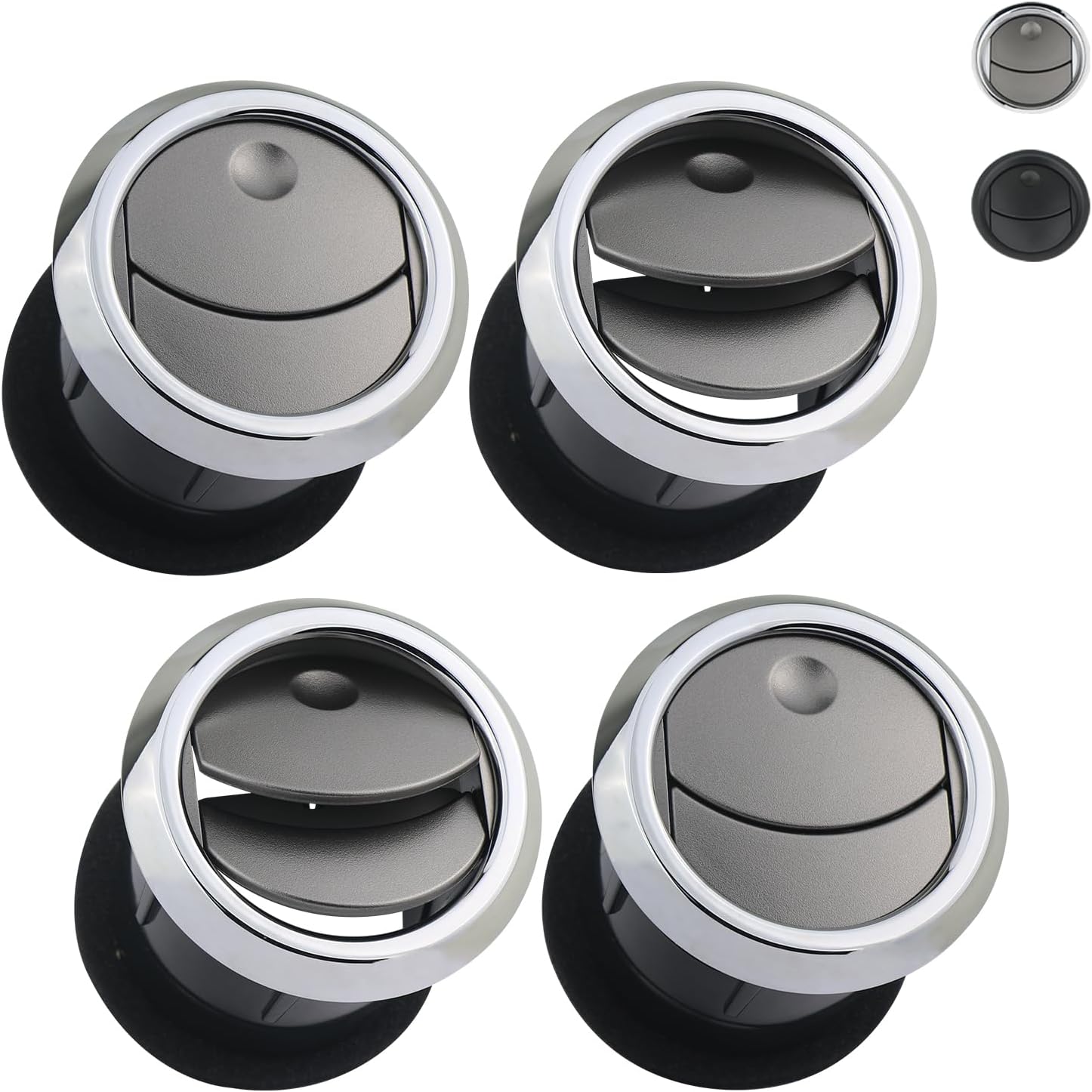 TQPONLY Dashboard AC Heater Air Duct Vent Louvre (Chrome & Sliver) Compatible with 2006-2009 Ford Fusion/Lincoln MKZ Zephyr/Mercury Milan Interior Accessories