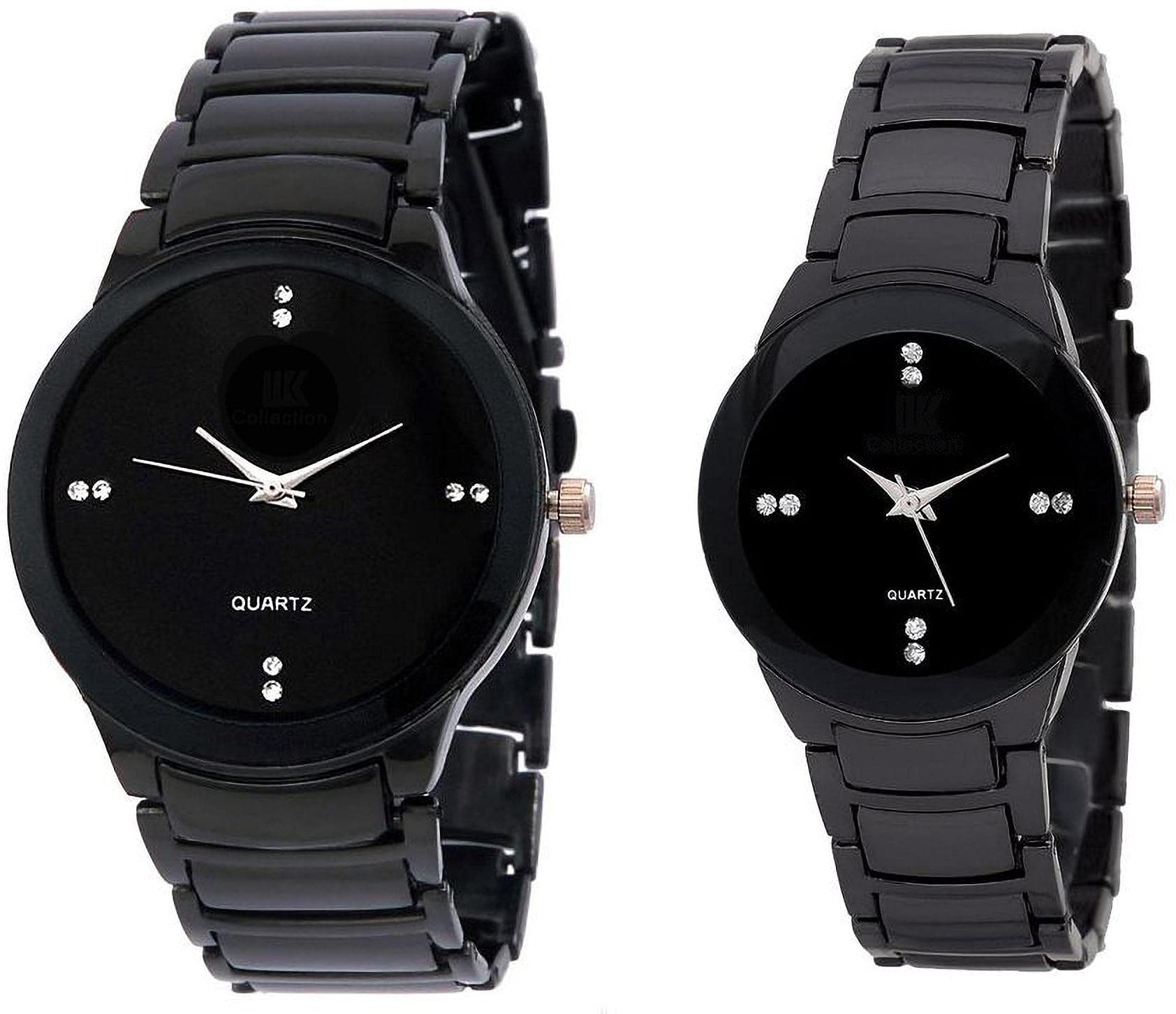 MASTRENA Black Platinum Bracelet Couple Analog Watch (B075GYYVGD) Amazon Price History, Amazon Price Tracker