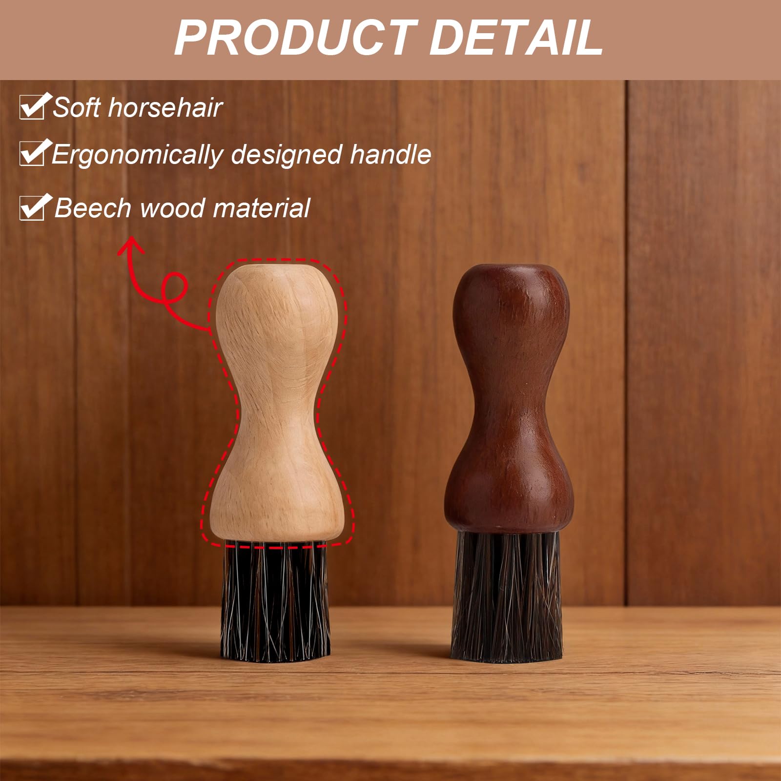 Pack de 2 Cepillo Verduras de Madera, Cepillo Setas y Cepillo Patatas, Cepillo Cocina Madera con cerdas Naturales, cepillos Verduras Maderas ecológico sin plástico