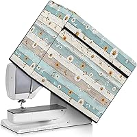 Vista 24 de Funda para máquina de coser de girasoles de otoño con prácticos bolsillos, cubierta protectora duradera acolchada contra el polvo, accesorios