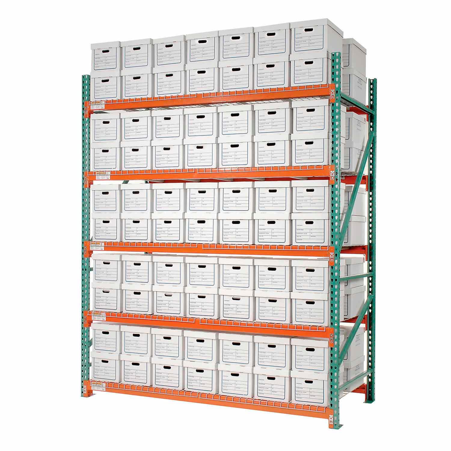 Record Storage Rack Starter Letter Legal 120"W x 42"D x 120"H by Global Industrial – Alloy Steel, Gray, Model 258197N