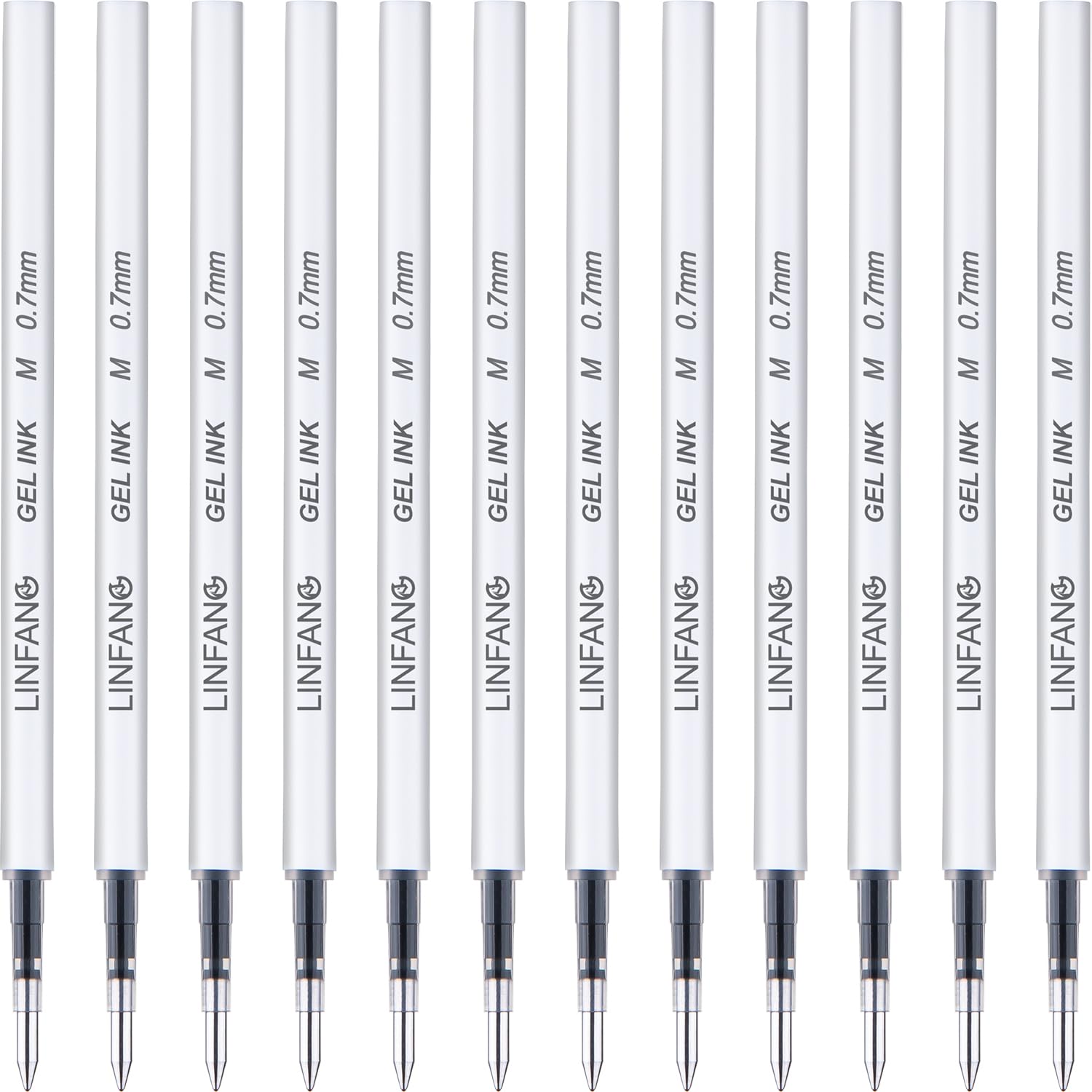 Black Gel Pens Refills, 12 Pack Retractable Gel Ink Pen Refills Bulk, Fine Point 0.5mm Tip Smooth Writing Quick Dry Gel Pen Refills for Journaling Writing School Office Supplies (6 Black & 6 Blue)