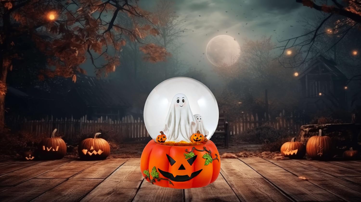 Halloween Ghosts Musical Water Globe by The San Francisco Music Box